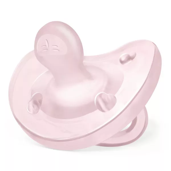 Suzeta anatomica din silicon PhysioSoft, 0-6 luni, Roz, Chicco