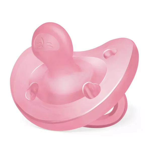 Suzeta anattomica PhysioSoft, marime S, roz, 6 - 16 luni, Chicco