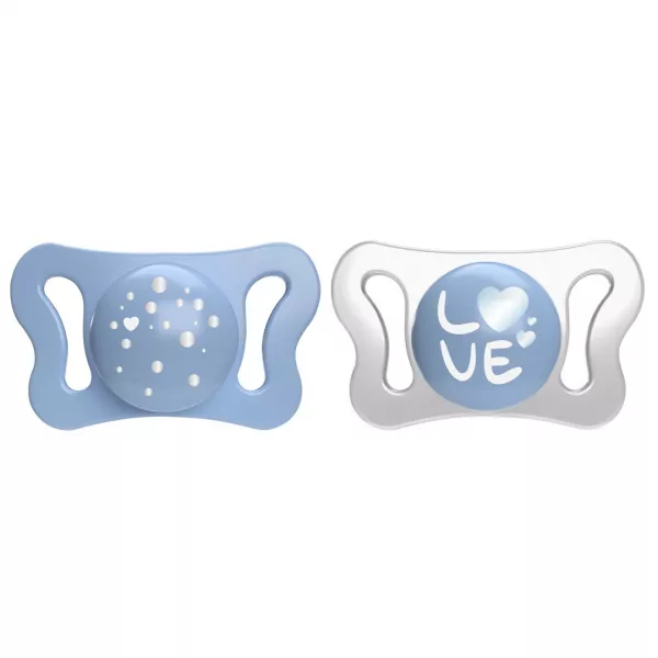 Suzeta PhysioForma Micro, 2 bucati, blue, 0 - 2luni, Chicco