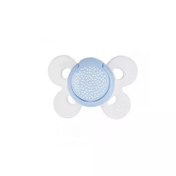 Suzeta silicon Physio Comfort, forma ortodontica, 0-6 luni, bleu, Chicco