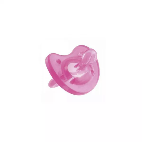 Suzeta din silicon roz monobloc forma ortodontica Physio, 0-6 luni, Chicco