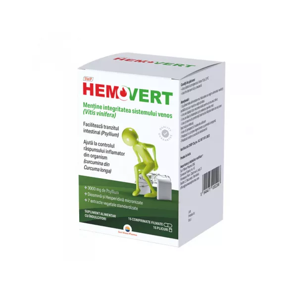 Hemovert, 15 comprimate + 15 plicuri, Sun Wave Pharma