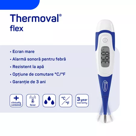 Termometru digital cu timp scurt de masurare si cap flexibil Thermoval Kids Flex (9251830), Hartmann