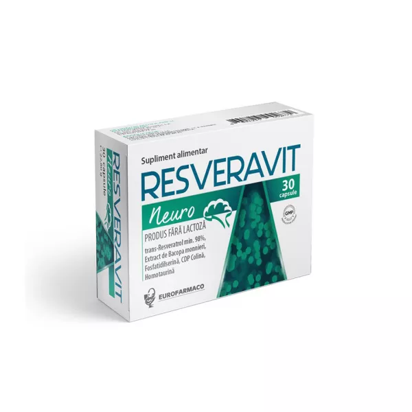 Tonic natural al sistemului nervos si vascular Resveravit Neuro, 30 capsule, Eurofarmaco