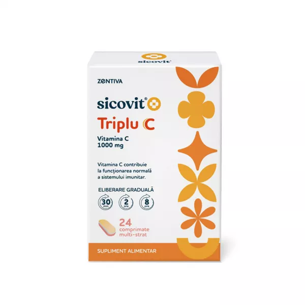 Triplu C Sicovit, 24 comprimate multi-strat, Zentiva