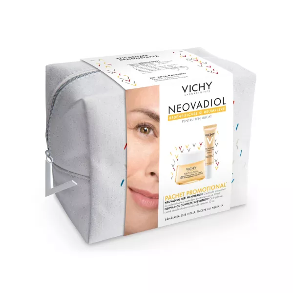 Trusa Neovadiol pentru Ten Uscat + Crema ochi si buze, Vichy
