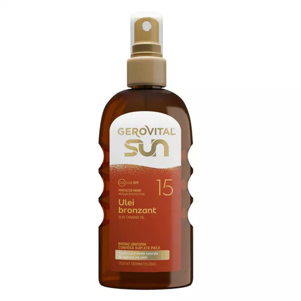 Ulei bronzant cu SPF 15 Sun, 150 ml, Gerovital