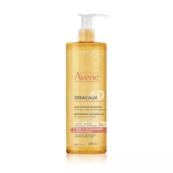 Ulei de curatare pentru refacerea filmului lipidic pentru pielea predispusa la dermatita atopica sau prurit XeraCalm AD, 400 ml, Avene