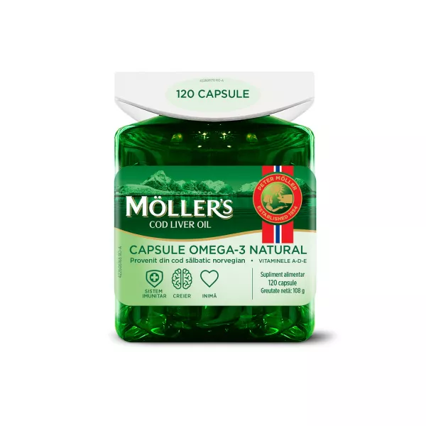 Ulei de ficat de cod, 120 capsule, Moller's