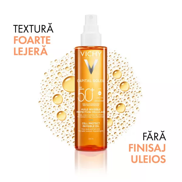 Ulei invizibil cu SPF50+ Cell Protect Capital Soleil, 200 ml, Vichy