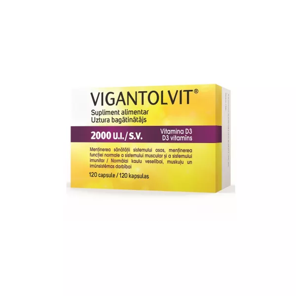 Vigantolvit 2000 U.I./S.V. Vitamina D3, 120 capsule, Catalent