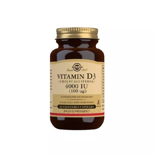 Vitamin D3 4000 UI, 60 capsule, Solgar