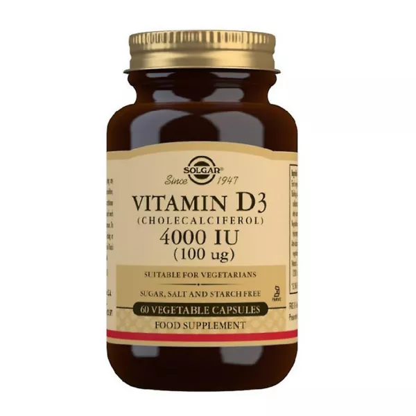 Vitamin D3 4000 UI, 60 capsule, Solgar