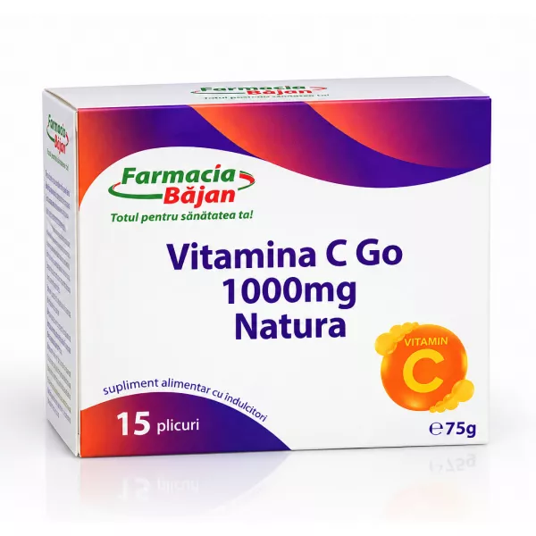 Vitamina C Go 1000 mg, 15 plicuri, Farmacia Bajan