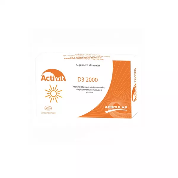 Vitamina D3 2000 UI Activitm 30 comprimate, Aesculap