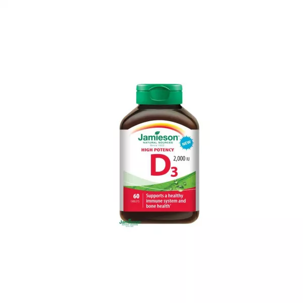 Vitamina D3 50 mcg 2000UI, 60 tablete, Jamieson