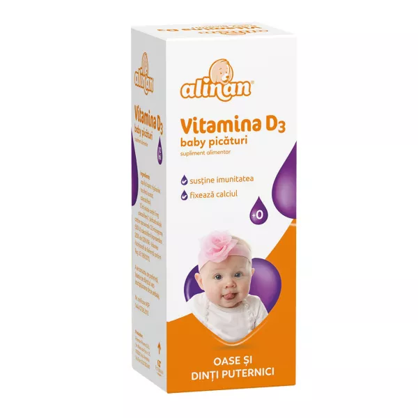 Vitamina D3 picaturi Alinan, 10 ml, Fiterman