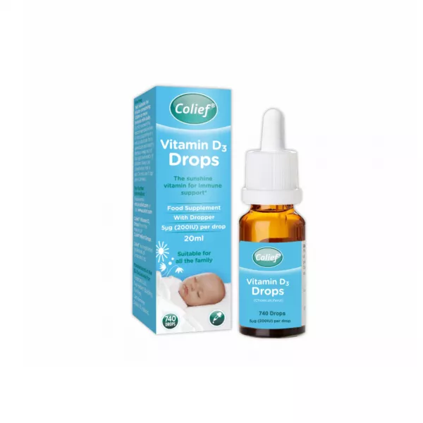 Vitamina D3 picaturi orale, 20ml, Colief