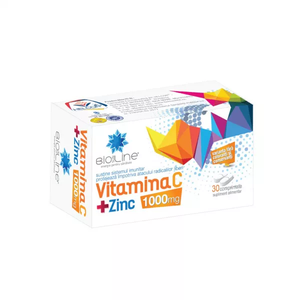 Vitamina C 1000 mg + Zinc, 30 comprimate, Helcor