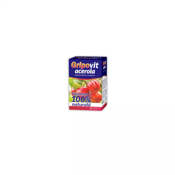 Gripovit Acerola, 60 comprimate de supt, Zdrovit