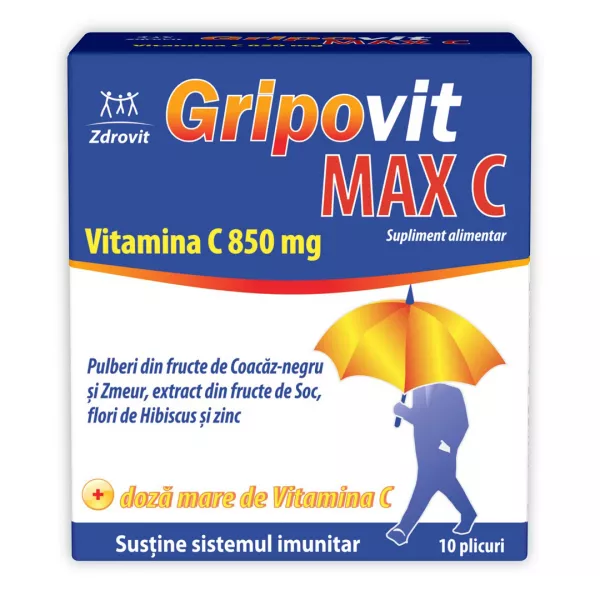 Gripovit Max C, 10 plicuri, Zdrovit