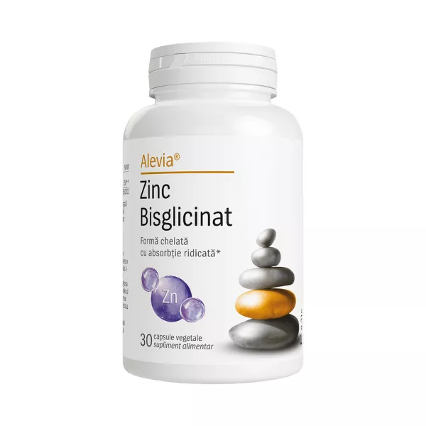 Zinc bisglicinat, 30 capsule, Alevia
