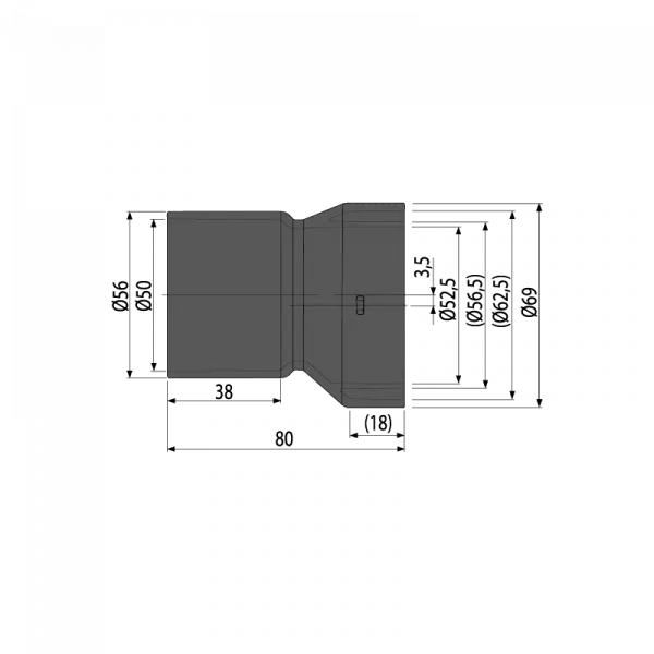 Rigole de exterior si capace de canalizare - Adaptor pentru conectarea laterala DN50, Alca Plast AVZ-P003, bilden.ro