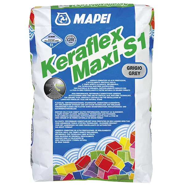 Adeziv pentru gresie si faianta, Mapei Keraflex Maxi S1, gri