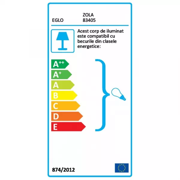 APLICA BAIE, EGLO ZOLA 83405, E14 3X40W, ALB