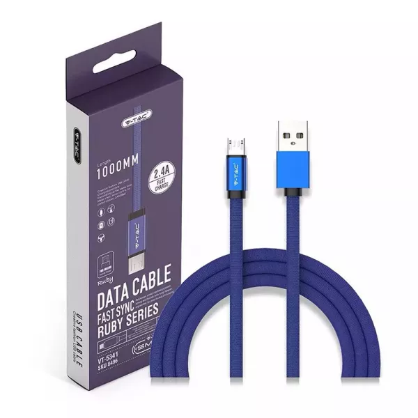 Cabluri, mufe si conectori - Cablu micro USB, Ruby Edition, 1m albastru, bilden.ro