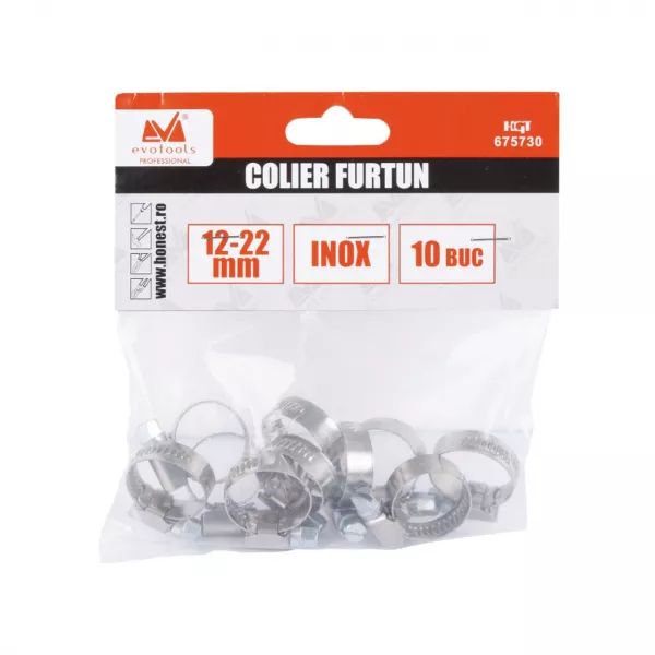 Colier inox pentru furtun, diametru inchidere deschidere: 60 - 80mm