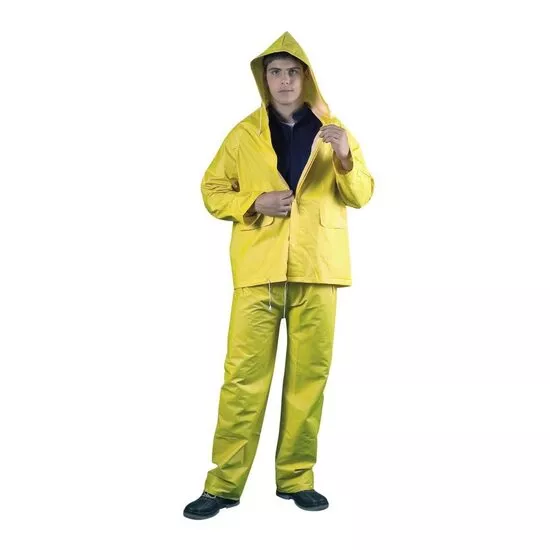 Imbracaminte de protectie - Costum impermeabil din PVC/PE/PVC, galben, bilden.ro