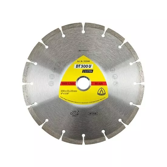Disc de tăiere diamantat KLINGSPOR DT 300 U Extra, pentru materiale de construcții, 230mmx2mm