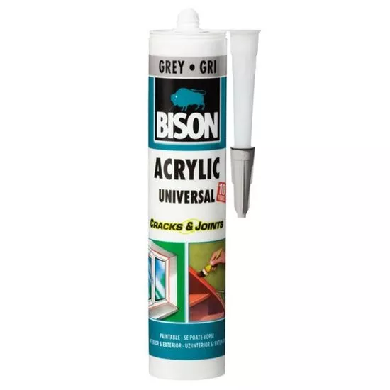 Adezivi  - Etanșeizant acrilic BISON Acrylic, 300ml, gri, bilden.ro