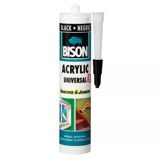 Adezivi  - Etanșeizant acrilic BISON Acrylic, 300ml, negru, bilden.ro