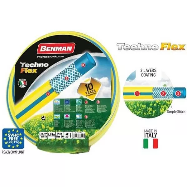 FURTUN DE GRADINA TECHNOFLEX, BENMAN, 1/2INCHx15M, 77150