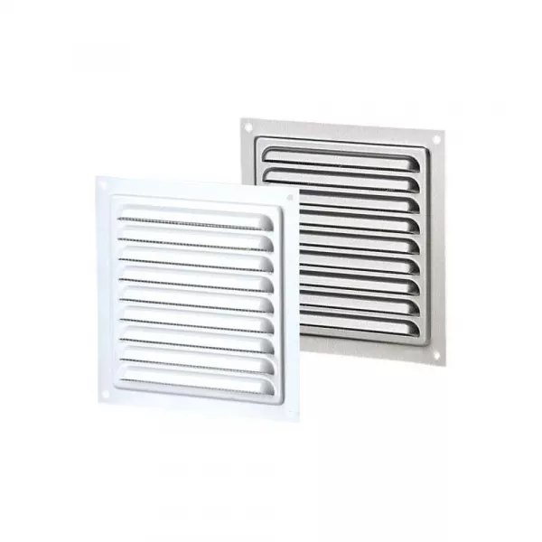 Grile de ventilatie, tubulatura si accesorii - Grila aluminiu alba,VENTS,125x125mm, bilden.ro