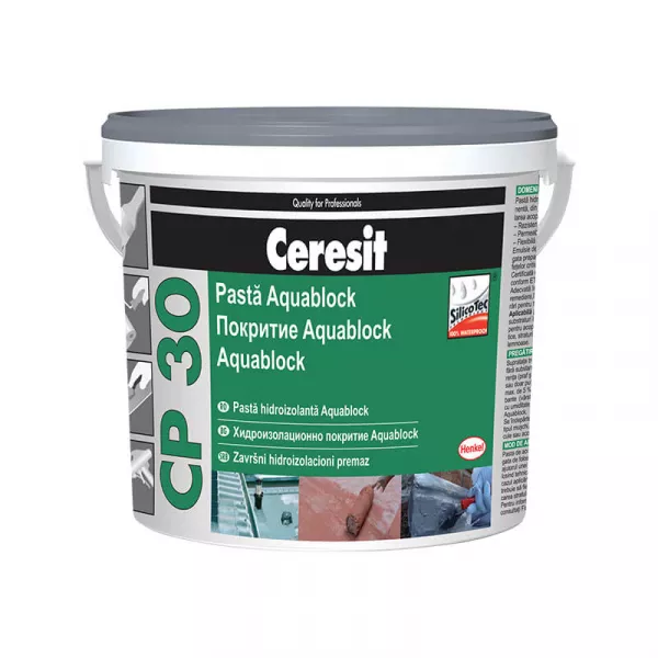 PASTA HIDROIZOLANTA CERESIT AQUABLOCK CP30, NEGRU 1KG