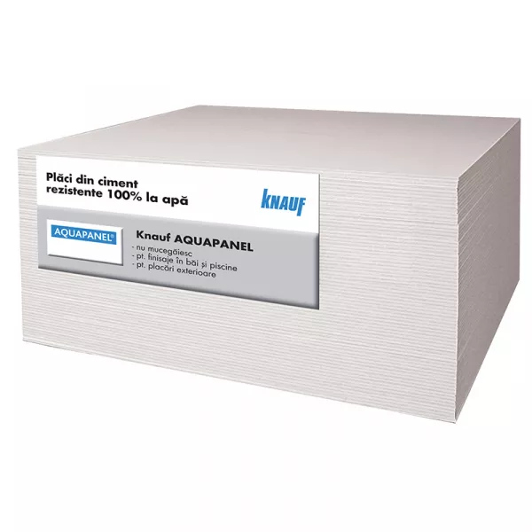 Placi gips carton si placi speciale - Placa de ciment KNAUF AQUAPANEL pentru exterior 2400X1200X12,5 mm, bilden.ro