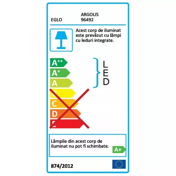 Plafoniera exterior, Eglo Argolis, LED 16.5W 1600lm 3000K IP44 Ø225mm, Antracit