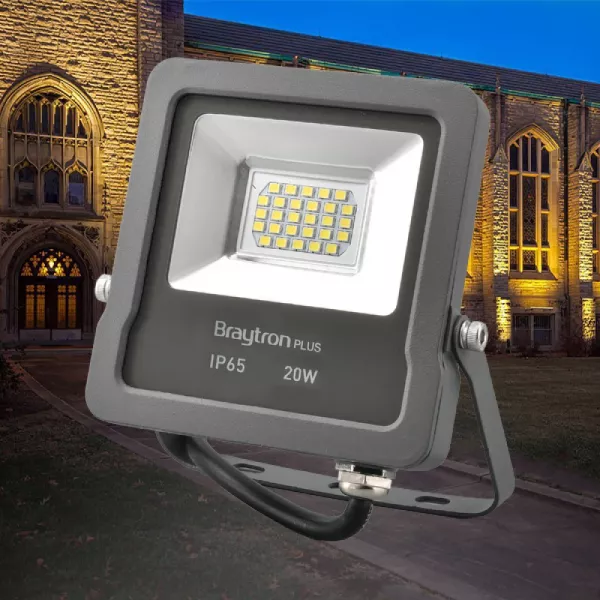 Proiectoare, iluminat stradal si industrial - PROIECTOR CU LED 20W 6400K IP65 GRI BR-BT61-02032, bilden.ro
