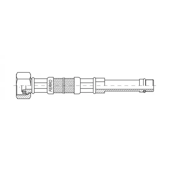 Racord flexibil pt. baterii, Ferro, 1\2xM10x1, cu capat lung L=60cm