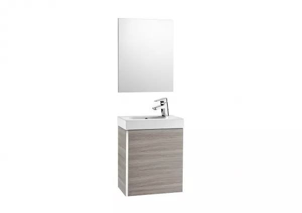 Mobiliere baie cu lavoar - Set unitate de baza, lavoar si oglinda, Roca, 450x250x575mm, nisip texturat, bilden.ro