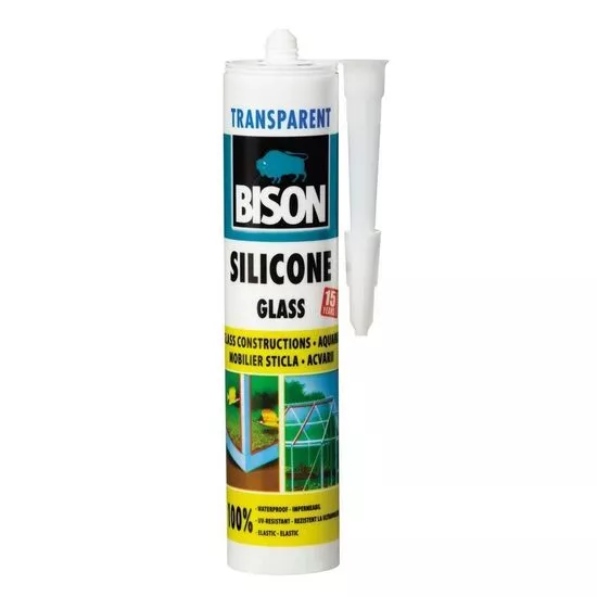 Silicon pentru sticlă BISON, transparent, 280ml