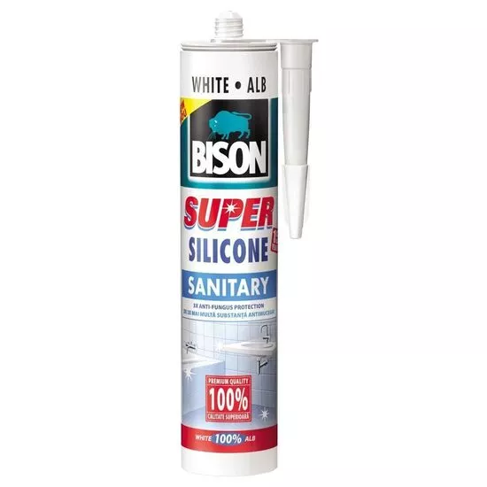 Silicoane si etansanti - Silicon Sanitar Super BISON, 280ml, alb, bilden.ro