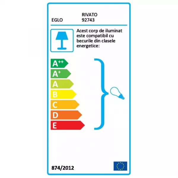 Corpuri de iluminat interior - Veioza, Eglo Rivato, E27 1x60W, Crom, alb, bilden.ro
