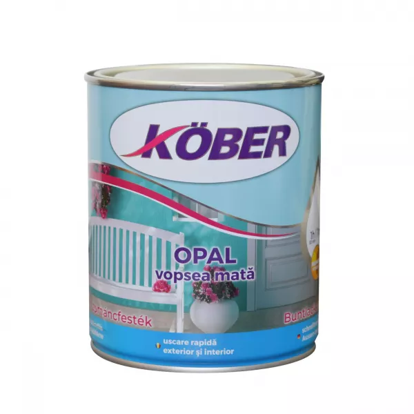Vopsea alchidica pentru lemn/metal, Kober Opal, alb Ral 9016, 0.75l