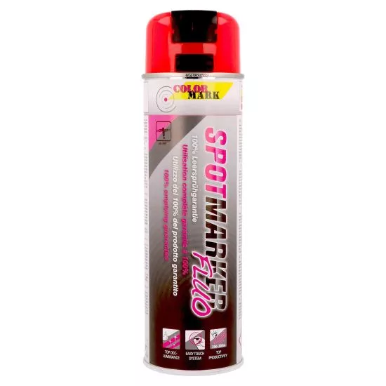 Spray vopsea si spray tehnic - Vopsea spray pentru marcaje industriale COLORMARK Spotmarker, 500ml, roșu fluorescent, bilden.ro