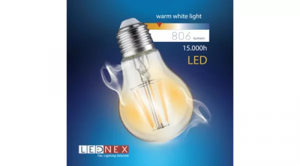 Bec led E27 decor 7W, lumina calda Lednex