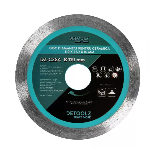 Accesorii polizoare unghiulare - Disc diamantat pentru ceramica 110x22.2x1.6x10mm, bricolajmarket.ro